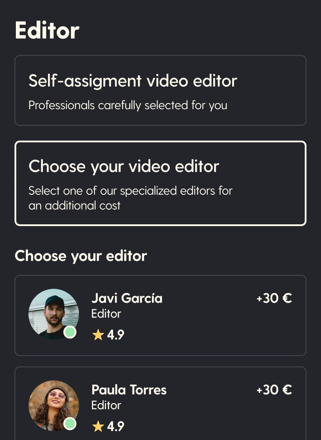 Choose editor